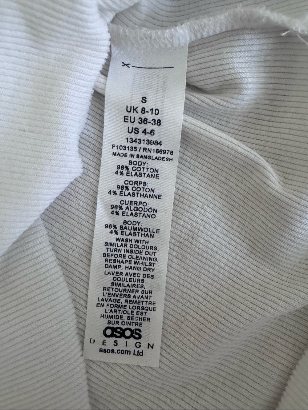 ASOS White Ribbed Lace-Trim Tank - Picture 7 of 7